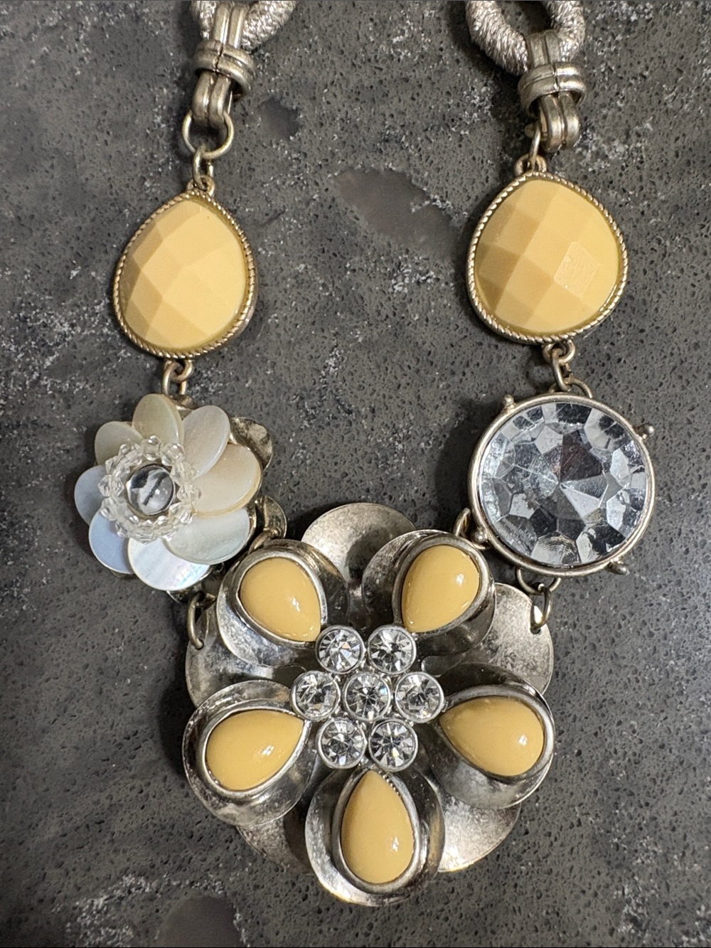 LOFT Yellow and Gold Floral Statement Necklace - Picture 13 of 13